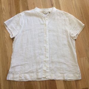 J.Jill 100% white linen blouse. NWOT.